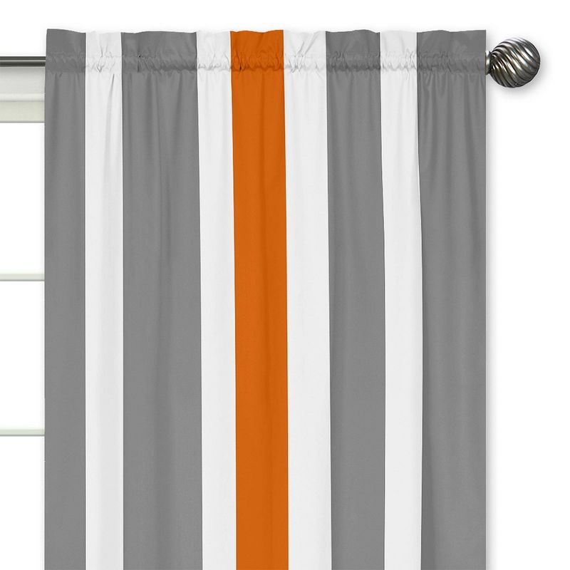 Gray &#38; Orange Striped Kids&#39; Curtain Panels - Sweet Jojo Designs, 4 of 5