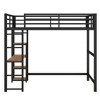 CAVINAS Full Size Loft Bed with Desk Modern Metal Bed Frame with Storage Shelves and Ladder for Bedroom - 3 of 4