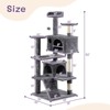 53 inch Multi-Level Cat Tree Cat Condo with Scratching Posts Kittens Activity Tower Pet Play House Furniture, Dark Grey - 2 of 4