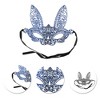 Unique Bargains Halloween Christmas Lace Long-Ear Bunny Half Face Party Mask 1 Pc - 3 of 4