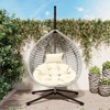 VisioGear Egg Chairs, Patio Egg Chair with Stand, Patio Hanging Egg Chair for Bedroom Living Room Balcony, Beige & Gray, 42.13"*39"*76.77" - 2 of 4