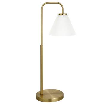 Hampton & Thyme 27" Tall Arc Table Lamp with Cone Glass Shade