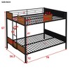 CAVINAS Full/Twin Over Full/Twin Bunk Bed with Ladder & Splicing Guardrail,Metal Bed Frame for Kids Room,Bedroom - 4 of 4