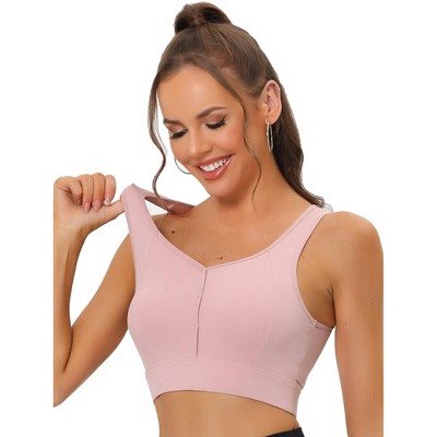 Pink Sports Womens Activewear Sports Bra Adjustable Strap Pink Black S –  Goodfair