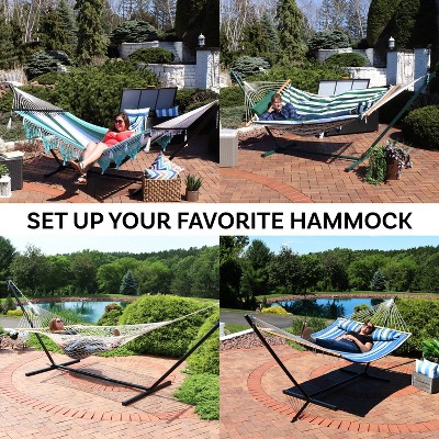12-Foot Black Heavy-Duty Steel Hammock Stand