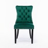 Velvet Tufted Dining Chairs with Nailhead Trim, 2-Piece Upholstered Solid Wood Chair Set for Dining Room-The Pop Home - 4 of 4