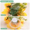 Unique Bargains Artificial Sunflower Wedding Prom Corsage and Boutonnieres Set 3.5" x 4.7" Yellow 2 Pcs - 2 of 4