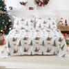Nasitip Cotton Flannel Christmas Bed Sheets, 100% Cotton Printed Sheet Set, 16 Inches Deep Pocket Winter Warm Sheets 4 Piece, Forest - 4 of 4