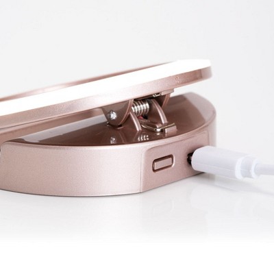 Silver Shimmer LED Selfie Ring Light for Mobile Devices