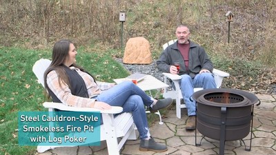 23" Bronze Cauldron-Style Wood-Burning Smokeless Fire Pit