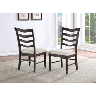 Hardwood Side Chair (Set of 2) with Solid Wood Legs ¨C Dusty Finish for Living Room