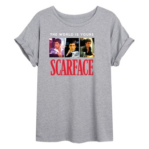 Women's - Scarface - The World Is Yours- Women's Oversized Graphic T-Shirt Oversized Graphic T-Shirt - 1 of 4
