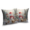 Winter Snowman Throw Pillow Covers 18x18 Set of 2 Christmas Snowflakes Cardinal Birds Animal - 3 of 3