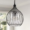 DORESshop 3-Light Black Single Globe Metal Fixture Pendant Light with Crystal Shade - 3 of 4