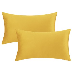 Unique Bargains Velvet Modern Solid Couch Sofa Home Decorative Pillow Covers 2 Pcs - 1 of 4