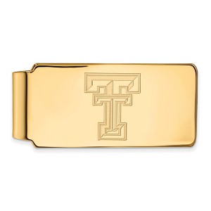 Black Bow Jewelry 14k Yellow Gold Plated Sterling Silver Texas Tech Red Raiders NCAA Money Clip - 1 of 3