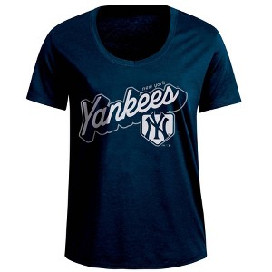 MLB New York Yankees Women's Bi-blend Scoop Neck T-Shirt : Target