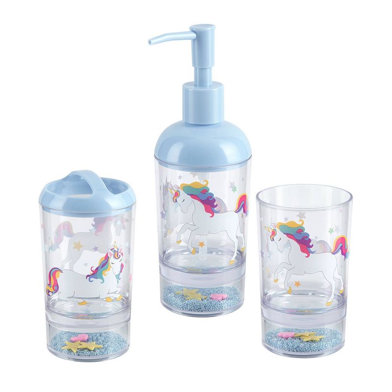3pc Unicorn and Rainbow Kids&#39; Bath Accessories Set - Allure Home Creations, 1 of 22