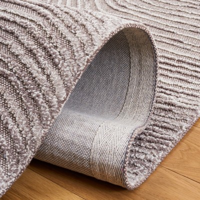 Hand-Tufted Wool Rectangular Rug in Brown and Ivory, 3' x 5'