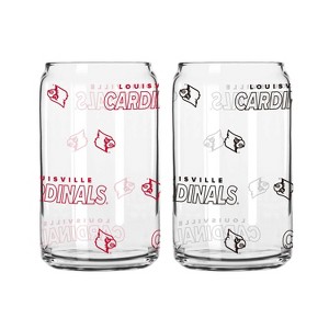 NCAA Louisville Cardinals 2pk Glass Can - 16oz: Stemless Pint Glasses, Specialty Beer Glasses - 1 of 1