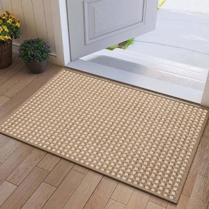 Front Door 24''x35'' Absorbent Muddy Dirt Resist Washable Non Slip Low - Profile Indoor Doormat Brown Entryway Welcome Mat - 1 of 4