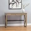 HomeRoots 44" Oak and Black Wood and Metal Sled Computer Desk - 2 of 4