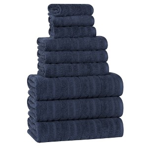 Smart Twist Viscose Cotton Blend Medium Weight Solid Textured Ribbed Towel Set by Blue Nile Mills - 1 of 4