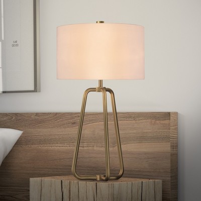 Marduk 25.5" White Linen Shade Tripod Table Lamp