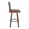 LumiSource Set of 2 Hank Barstools Walnut Wood Fabric/Black Metal - 3 of 4