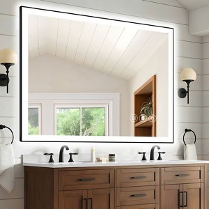 Sapphtopaz Frameless Bathroom Mirror, Rectangle Smart Vanity Mirror Decorative Wall Mirrors for Bathroom, Over Sink, Bedroom - 1 of 4