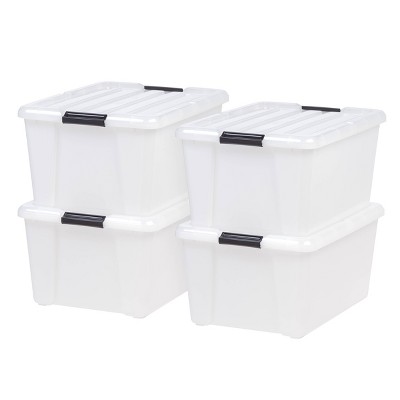 Iris 60qt 4pk Weatherpro Plastic Storage Bin : Target