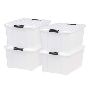 IRIS 45qt Plastic Storage Container Bin with Secure Lid and Latching Buckles Clear