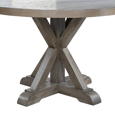 48" Contemporary Transitional Round Dining Table in Washed Gray