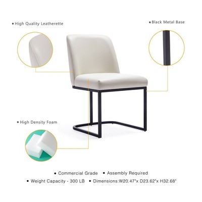 Serena Cream Leatherette Upholstered 8-Piece Dining Chair Set