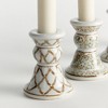 Plum & Post Province Mini Taper Holders, Set of 4 - Brown & White - 2 of 4