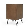 Pilster Contemporary End Table with Storage Walnut/Natural/Black - Christopher Knight Home: Sled Legs, Rattan Accents, Cabinet - 4 of 4