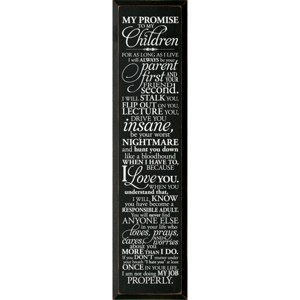 Slickblue My Promise to My Children Wall Sign – Funny & Loving Parent Quote – Rustic Wood Decor – 9x12, Color Options - 1 of 3