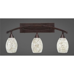 Toltec Lighting Bow 3 - Light Vanity in  Bronze with 5" Natural Fusion Shade - 1 of 1