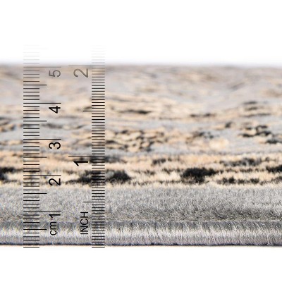 Gray and Ivory 9' x 12' Synthetic Rectangular Area Rug