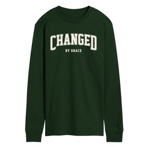 Men's - Instant Message - Changed By Grace Collegiate Long Sleeve Graphic T-Shirt - 1 of 3