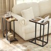 Tangkula C-shaped End Table Modern Sofa Side Table w/ Adjustable Foot Pads Rustic - 2 of 4
