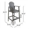SKRAN Outdoor Acacia Wood Adirondack Barstools, Set of 2, Dark Gray, Elegant and Durable for Patio, Garden, and Outdoor Use - 3 of 4