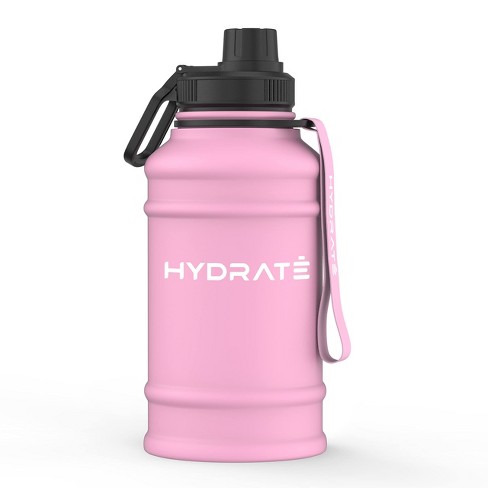 Hydrate 1.3l Stainless Steel Water Bottle With Nylon Carrying Strap And Leak -proof Screw Cap, Pink : Target