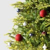 2ct Christmas 200mm Flocked Ribbed Glitter Ornament Set Dark Red - Wondershop™ - 2 of 4