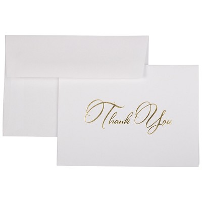 JAM Paper Blank Thank You Cards Set Elegant 25/Pack (526CA3442WB)