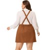 Agnes Orinda Women Plus Size Casual Overall Dress Strap Button Front Suspender Skirt - 4 of 4