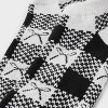 Women's Gingham Check Bows Low Cut Socks - Black/White 4-10 - 3 of 3