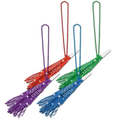 Beistle Beads Necklace With Happy New Year Horns 36" Assorted 80135-MC