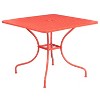 Flash Furniture Oia Commercial Grade 35.5" Square Indoor-Outdoor Steel Patio Table Set with 2 Square Back Chairs - 3 of 4