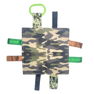 Baby Jack The Learning Lovey Army Camouflage Military Baby Tag Crinkle Square Toy 8" x 8" - 1 of 2